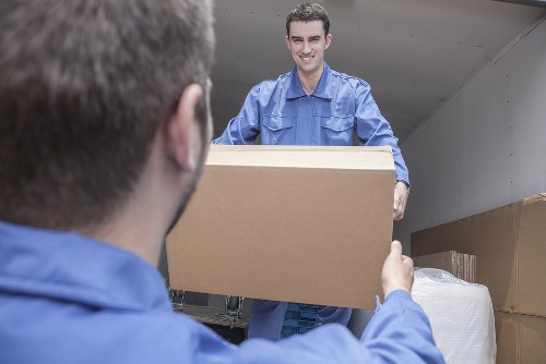 Organized storage unit in Hanworth showing packed boxes and furniture