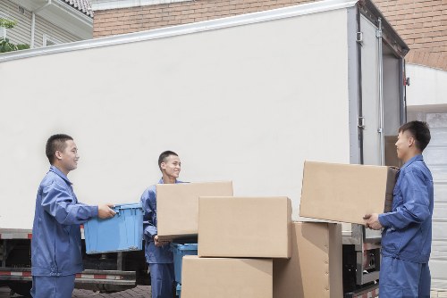 Furniture storage units and packed household items in Hanworth