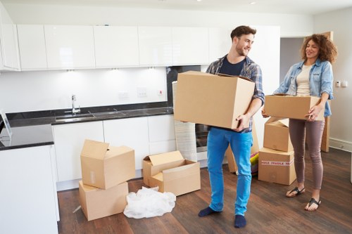 Preparing boxes and furniture for a man and van move in Hanworth