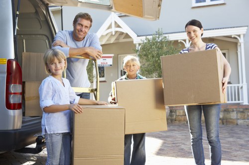 Packed moving boxes ready for a Hanworth home move