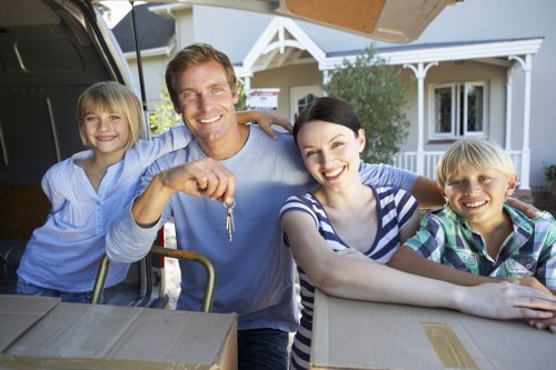 Packed boxes and furniture stored safely in a Hanworth storage facility