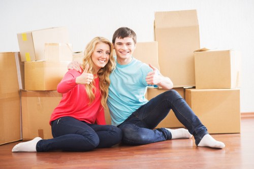 Household items prepared for mobile self storage in Hanworth